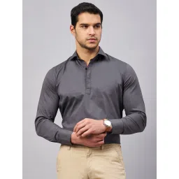 Louis Stitch Grey Cotton Regular Fit Shirt image 1