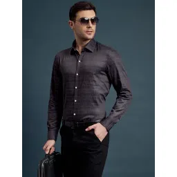 Louis Stitch Grey Cotton Regular Fit Striped Shirt-picture-40