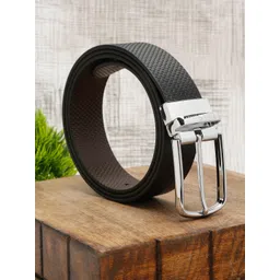 LOUIS STITCH Men Black Textured Leather Reversible Formal Belt-picture-41