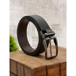 LOUIS STITCH Men Black Textured Leather Reversible Formal Belt-picture-35