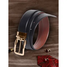 LOUIS STITCH Men Black Textured Leather Reversible Formal Belt-picture-29