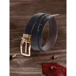 LOUIS STITCH Men Black Textured Leather Reversible Formal Belt-picture-35