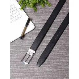 LOUIS STITCH Men Black Textured Reversible Leather Formal Belt-picture-27