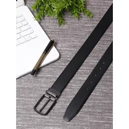 LOUIS STITCH Men Brown & Tan Textured Reversible Leather Formal Belt-picture-14