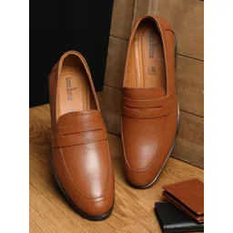 LOUIS STITCH Men Brown Solid Leather Slip-Ons-picture-28