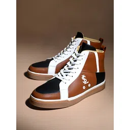 LOUIS STITCH Men Colourblocked PU Round Toe Lace Ups Sneakers-picture-25