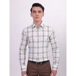 LOUIS STITCH Men Comfort Tartan Checked Cotton Formal Shirt-picture-19