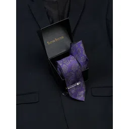 LOUIS STITCH Men Iris Purple Italian Silk Necktie Accessory Gift Set-picture-24