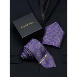 LOUIS STITCH Men Printed Italian Silk Necktie Accessory Gift Set-picture-37