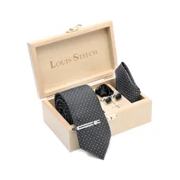 LOUIS STITCH Men Printed Italian Silk Necktie Accessory Gift Set-picture-32