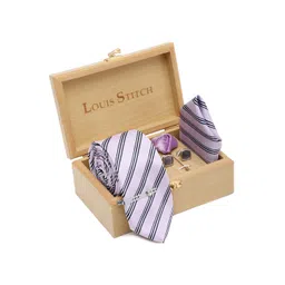 LOUIS STITCH Men Printed Italian Silk Necktie Accessory Gift Set-picture-33