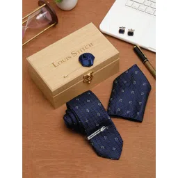 LOUIS STITCH Men Printed Italian Silk Necktie Accessory Gift Set-picture-27