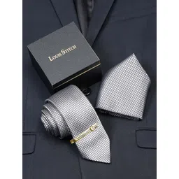 LOUIS STITCH Men Printed Italian Silk Necktie Accessory Gift Set-picture-38