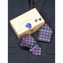 Louis Stitch Men Printed Silk Necktie Accessory Gift Set-picture-25