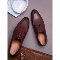louis stitch Men Rosewood Leatherette Derby Formal Shoes-picture-25