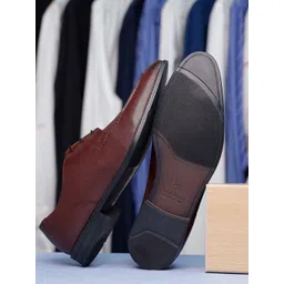 louis stitch Men Rosewood Leatherette Derby Formal Shoes-picture-35