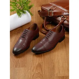 louis stitch Men Rosewood Leatherette Oxford Formal Shoes-picture-31