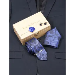 LOUIS STITCH Men Royal Blue Italian Silk Necktie Accessory Gift Set-picture-30