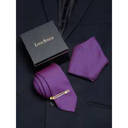 LOUIS STITCH Men Silk Printed Necktie Accessory Gift Set-picture-30