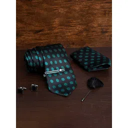 LOUIS STITCH Men Silk Printed Necktie Accessory Gift Set Combo-picture-12