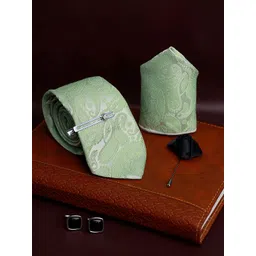 LOUIS STITCH Men Silk Printed Necktie Accessory Gift Set Combo-picture-16