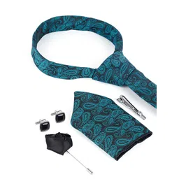 LOUIS STITCH Men Silk Printed Necktie Accessory Gift Set Combo image 5