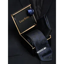 LOUIS STITCH Men Space Blue Italian Silk Necktie Accessory Gift Set-picture-24