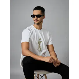 LOUIS STITCH Men Super Combed Cotton White Regular Fit Round Neck T-Shirt-picture-15