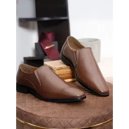 Louis Stitch Men Tan Premium Italian Leather Formal Slip-On Shoes-picture-19