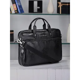 LOUIS STITCH 
Men Textured Leather Dual Tone Laptop Bag-picture-32
