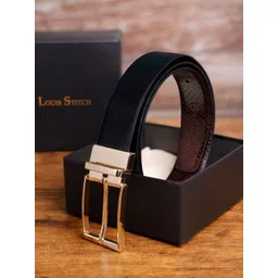 LOUIS STITCH Men Textured Leather Reversible Formal Belt-picture-19