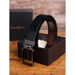 LOUIS STITCH Men Textured Leather Reversible Formal Belt-picture-15