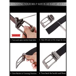 LOUIS STITCH Men Textured Leather Reversible Formal Belt image 5