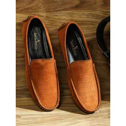 LOUIS STITCH Men Textured Lightweight Suede Leather Penny Driving Shoes-picture-24