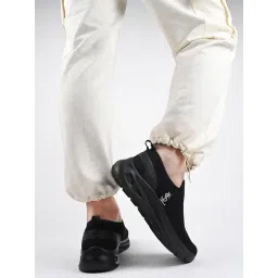 Louis Stitch Men's Athleisure Flyknit Egyptian Black Walking Shoes-picture-15