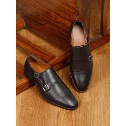 Louis Stitch Men's Brown Monk Shoes-picture-22