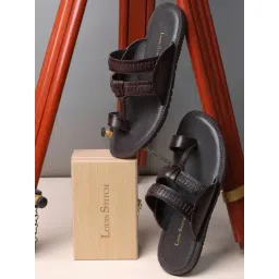 Louis Stitch Men's Brunette Brown Toe Ring Sandals-picture-44