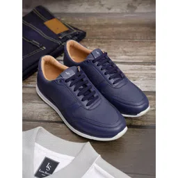 LOUIS STITCH Men's Casual Diamond Embossed Blue Sneakers-picture-26