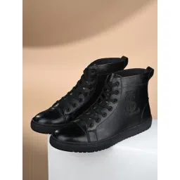 Louis Stitch Men's Egyptian Black Ankle High Sneakers-picture-23