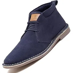louis stitch Men's Federal Blue Italian Suede Leather Stitch Down Desert Boots Chukka Style Handmade Cushioned Ankle Boot for Men Biking Hiking (Size-7 UK) (SDSUCKCUBU)-picture-12