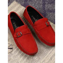 Louis Stitch Men's Ferrari Red Casual Loafers image 1