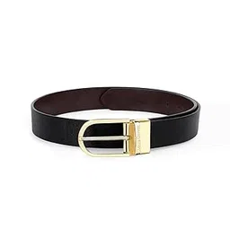 louis stitch Men's Italian Leather Reversible Belt 1.25 inch (35mm) Handcrafted Formal Waist Strap with Chrome Buckle Belt for Men Gents Boys (Black/Brown) (FFNJCH_)-picture-15