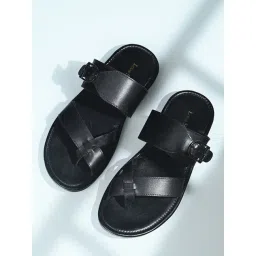 Louis Stitch Men's Jet Black Cross Strap Sandals-picture-36