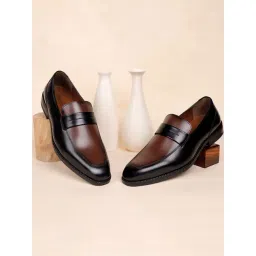 Louis Stitch Men's Tan & Black Formal Loafers-picture-13