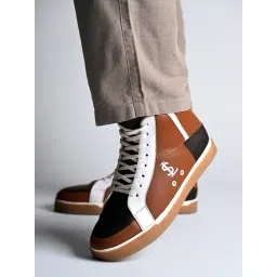 Louis Stitch Men's Tan Ankle High Sneakers-picture-32