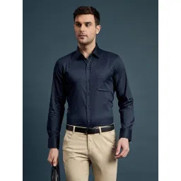 Louis Stitch Navy Cotton Regular Fit Shirt-picture-29
