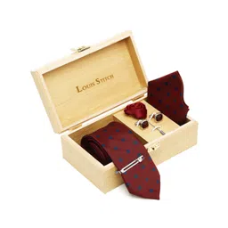 LOUIS STITCH Printed Italian Silk Necktie Accessory Gift Set-picture-23