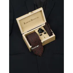 LOUIS STITCH Printed Italian Silk Necktie Accessory Gift Set-picture-19