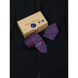 LOUIS STITCH Printed Italian Silk Necktie Accessory Gift Set-picture-21