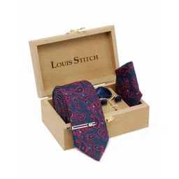 LOUIS STITCH Printed Italian Silk Necktie Accessory Gift Set image 2